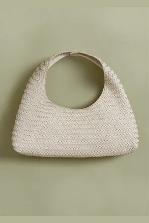 MANGO Braided leather handbag