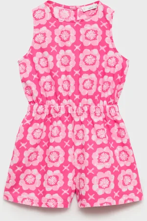 MANGO Linen-blend printed jumpsuit