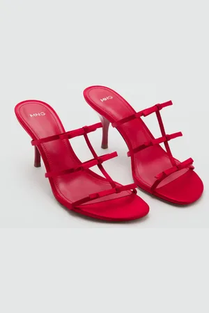 MANGO Strappy heeled sandals with bow detail