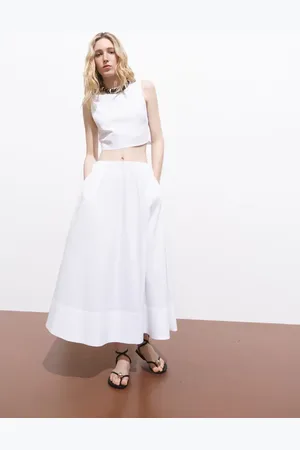 MANGO Flared cotton skirt