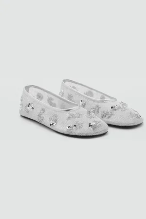MANGO Sequin embroidered mesh ballerina