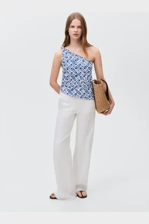 MANGO Asymmetric printed top
