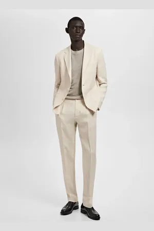 MANGO Salerno 100% linen slim fit suit trousers