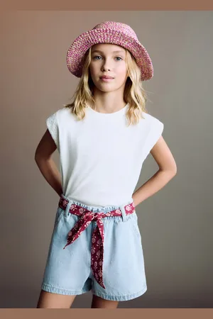 MANGO Denim shorts with bow