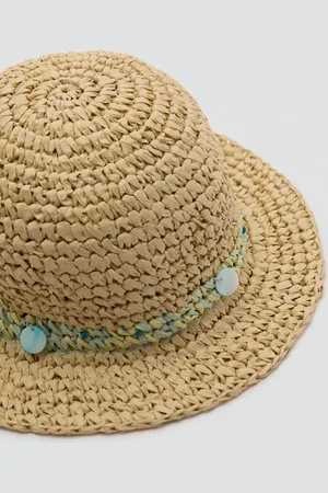 MANGO Raffia beaded hat