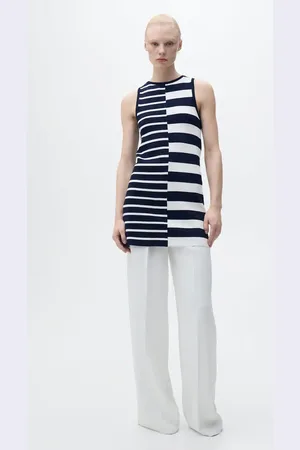 MANGO Knitted dress with combined stripes