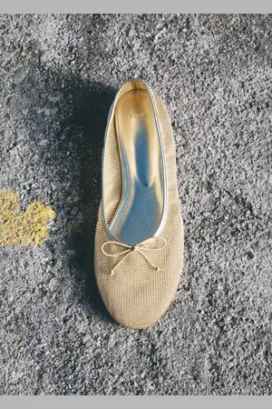 MANGO Mesh ballerina flats with bow