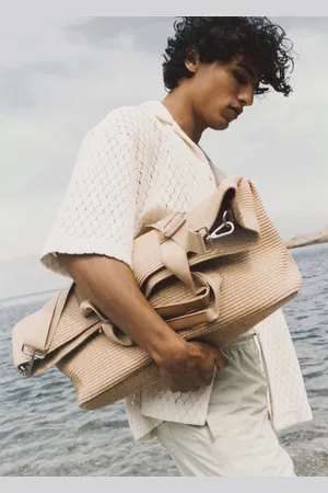 MANGO Raffia tote bag
