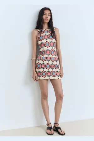 MANGO Printed short skirt