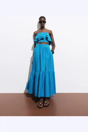 MANGO Long flared skirt