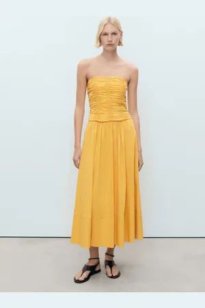 MANGO Long gathered skirt
