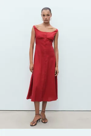 MANGO Buttoned midi dress