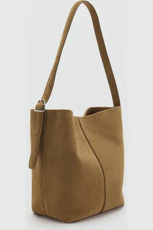 MANGO Leather bucket bag