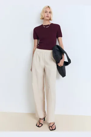 MANGO Short-sleeved crop sweater
