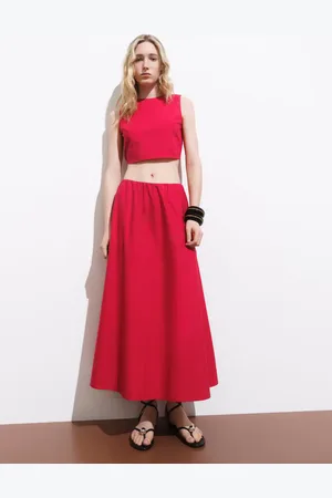 MANGO Flared cotton skirt