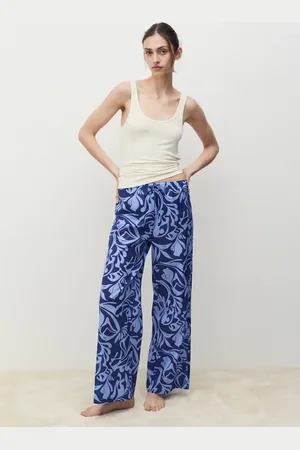 MANGO Cotton two-tone printed trousers
