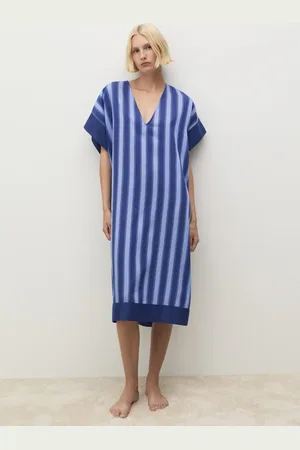 MANGO Woven lyocell tunic with two-tone stripes