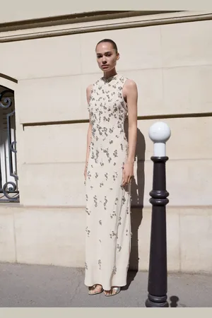 MANGO Long dress with embroidered spheres