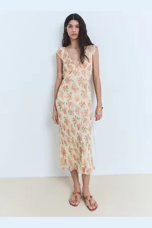 MANGO Floral midi-dress with bow