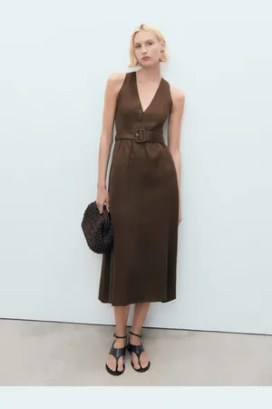 MANGO Belt linen dress