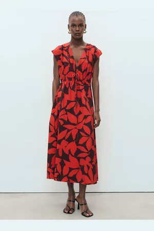 MANGO Long printed dress