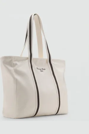MANGO Cotton canvas tote bag