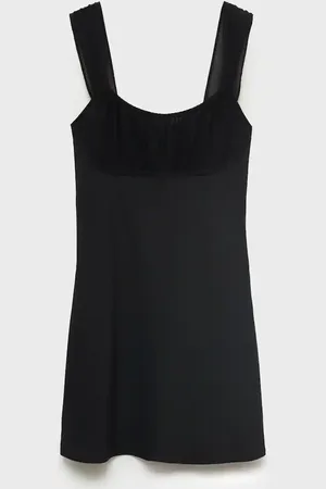 MANGO Combined dress with gathered neckline