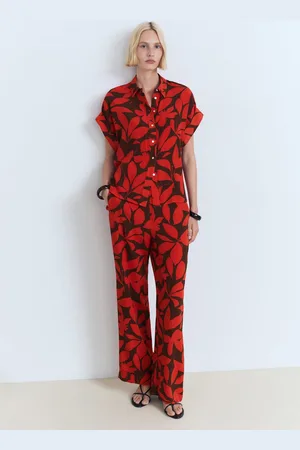 MANGO Flowy printed trousers