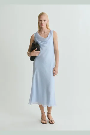 MANGO Midi-dress with draped neckline
