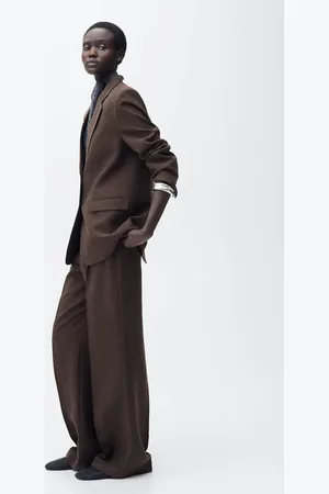 MANGO Straight lyocell suit trousers
