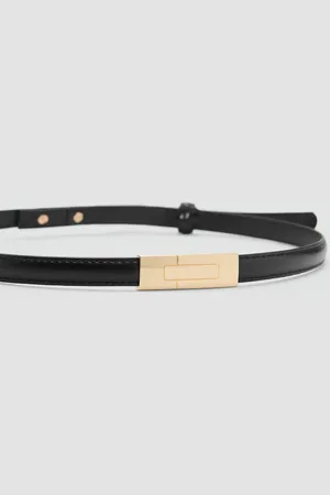 MANGO Thin belt with metal buckle