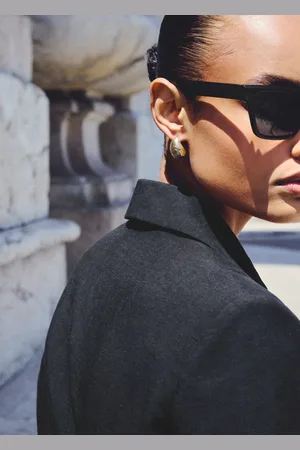 MANGO Textured drop earrings