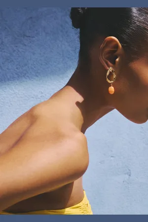 MANGO Circular bead-design earrings