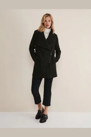 Wool Blend Collared Tailored Coat, Phase Eight
