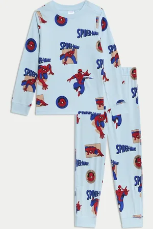 Marks & Spencer Boys Adaptive Pure Cotton Spider-Man™ Pyjama Set (1-8 Yrs) - 3-4 YREG -