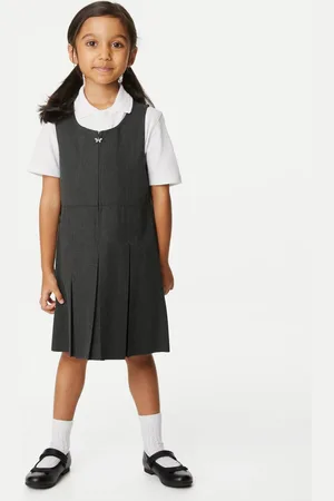 Marks & Spencer Girls Longer Length Pleated School Pinafore (2-12 Yrs) - 10-11LNG -