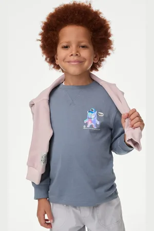Marks & Spencer Boys Pure Cotton Monster Print Top (2-8 Yrs) - 3-4 Y -