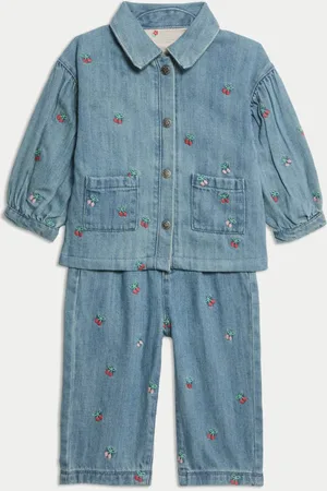 Marks & Spencer Girls 2pc Embroidered Jacket & Jeans Outfit (0-6 Yrs) - 5-6Y
