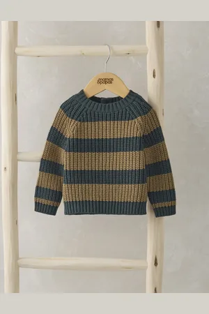 Mamas & Papas Boys Cotton Rich Striped Knitted Jumper (0-3 Yrs) - 3-6 M -