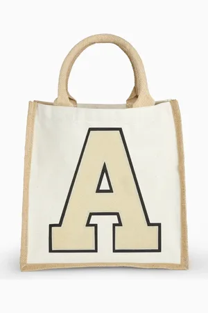 ALPHABET Personalised Monogram Large Letter Jute Bag by -