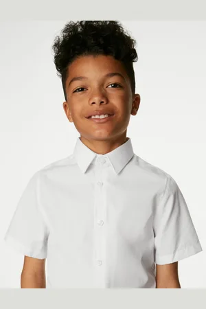 Marks & Spencer 3pk Boys Easy Dressing Easy Iron School Shirts (3-18 Yrs) - 8-9 Y -