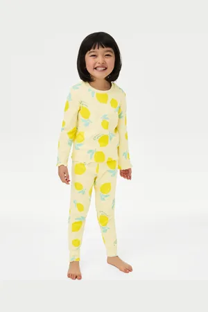 Marks & Spencer Girls Cotton Rich Lemon Pyjamas (1-8 Yrs) - 3-4 Y -