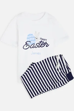 Dollymix Personalised Boys Happy Easter Pyjamas (5-6 Yrs) - 11-12 -