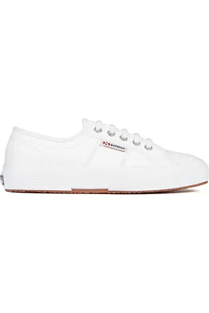 Superga 2750 Efglu Leather Lace Up Trainers - 6 - White
