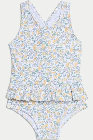 Marks & Spencer Girls Ditsy Print Frill Swimsuit (0-3 Yrs) - 12-18 -
