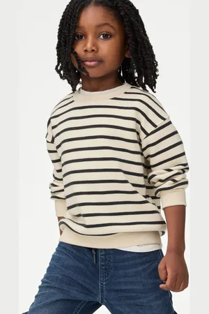 Marks & Spencer Boys Cotton Rich Striped Sweatshirt (2-8 Yrs) - 6-7 Y -