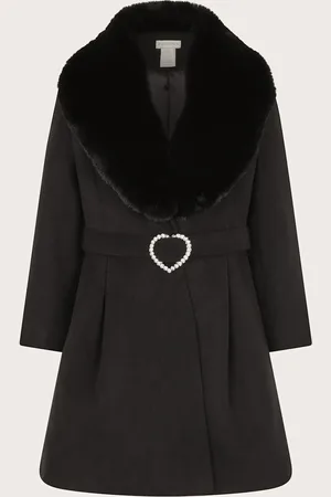 Monsoon Girls Belted Shawl Collar Coat (3-15 Yrs) - 5-6 Y -