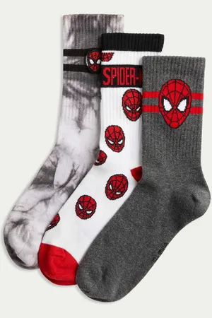 Marks & Spencer Boys 3pk Spider-Man™ Socks (6 Small - 7 Large) - 4-7 -