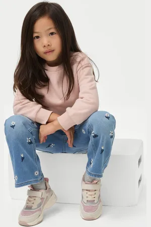 Marks & Spencer Girls Denim Embroidered Flared Jeans (2-8 Yrs) - 2-3 Y -