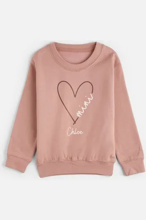 Dollymix Personalised Kids Heart Mini Sweatshirt (1-11 Yrs) - 5-6 Y -